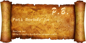 Peti Borbála névjegykártya